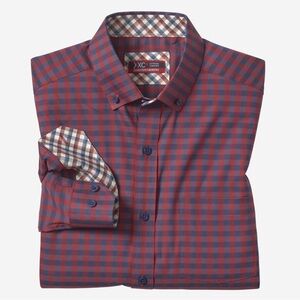 IC COLLECTION Men's Red and Blue Checkered Shirt